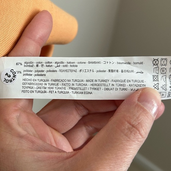 Zara Short Sleeve Sweatshirt Orange Size Small - Picture 4 of 5